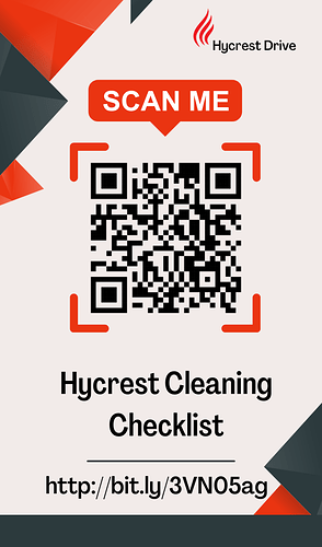 Hycrest Cleaning Checklist