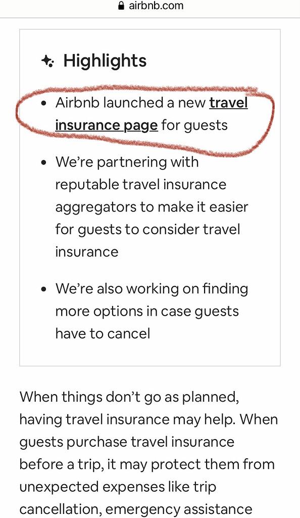 airbnb travel insurance proof