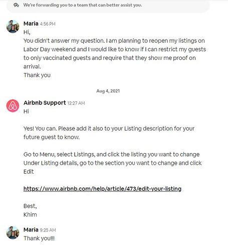 airbnb vaccinated guests