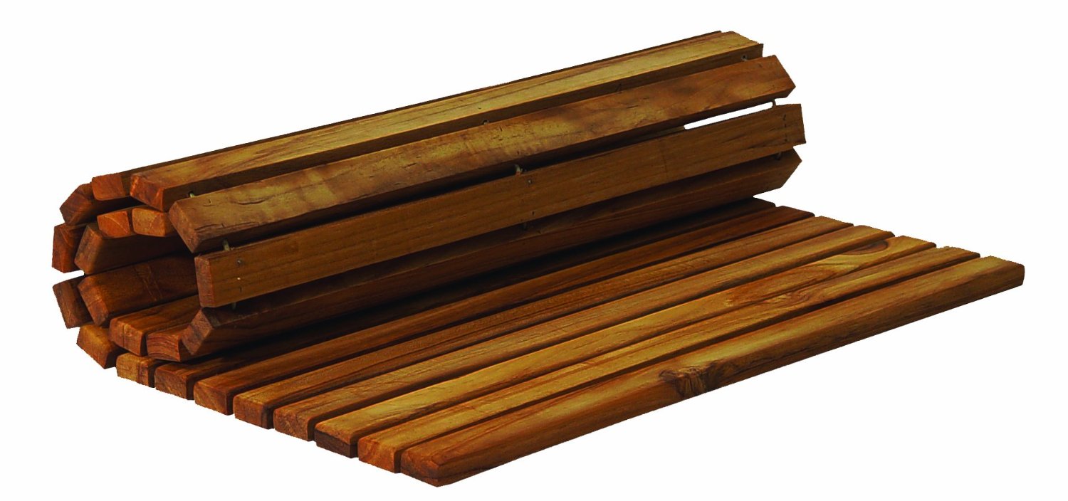 teak wood bath mat