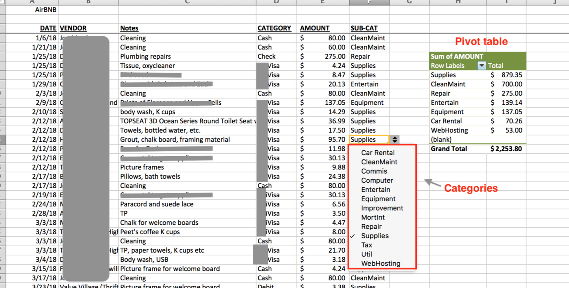 turbo tax business expense categories