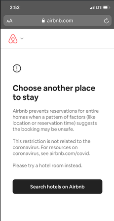 air choose another place to stay