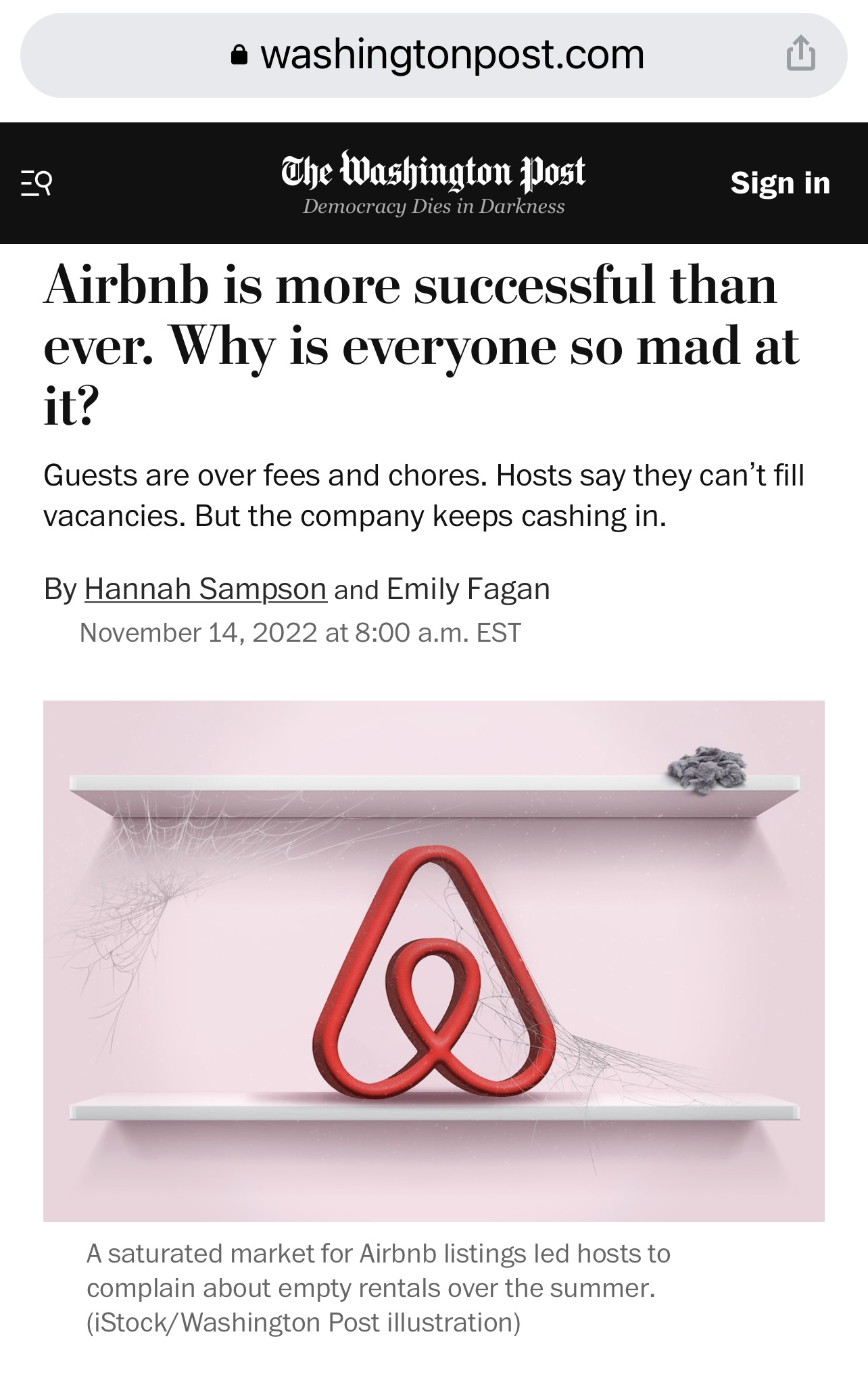 Washington Post article about Airbnbbust coming Airbnb hosts forum